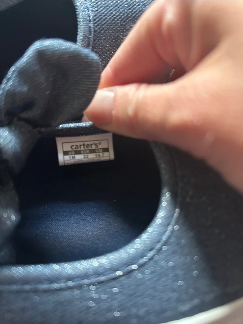 Carter's Navy Bow Slip-On Sneakers for Kids